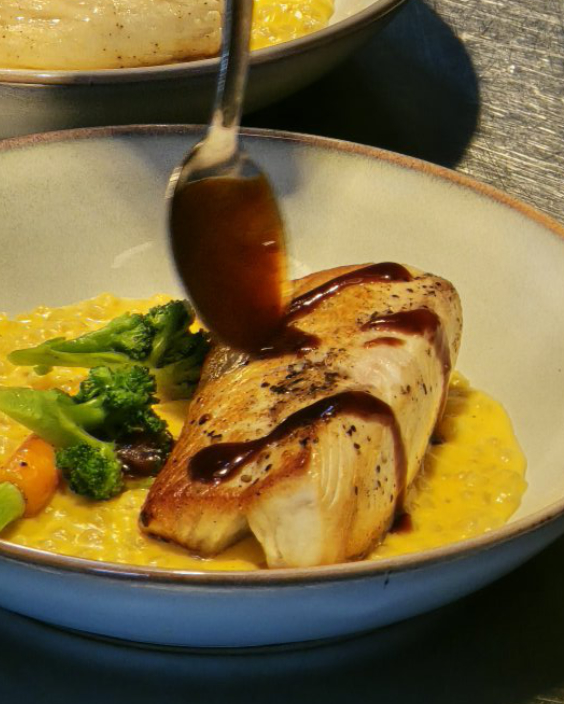 Reef-fish risotto — chef's signature dish at Luau Restaurant